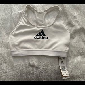 White adidas sports bra